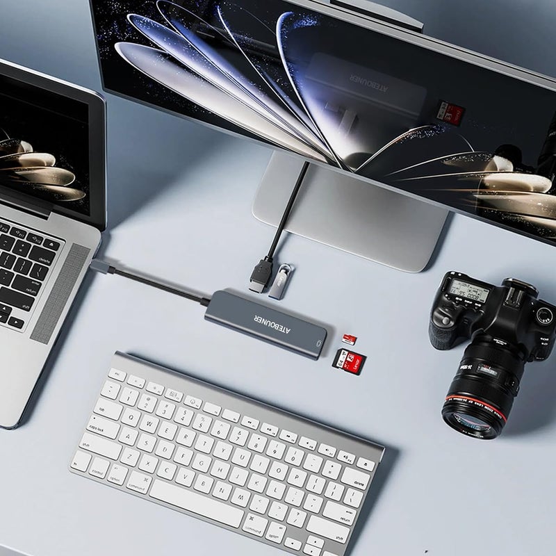 ATEBOUNER محول USB-C لماك بوك - محطة توصيل متعددة المنافذ مع HDMI لجهاز ماك بوك برو وأجهزة Thunderbolt - Image 4